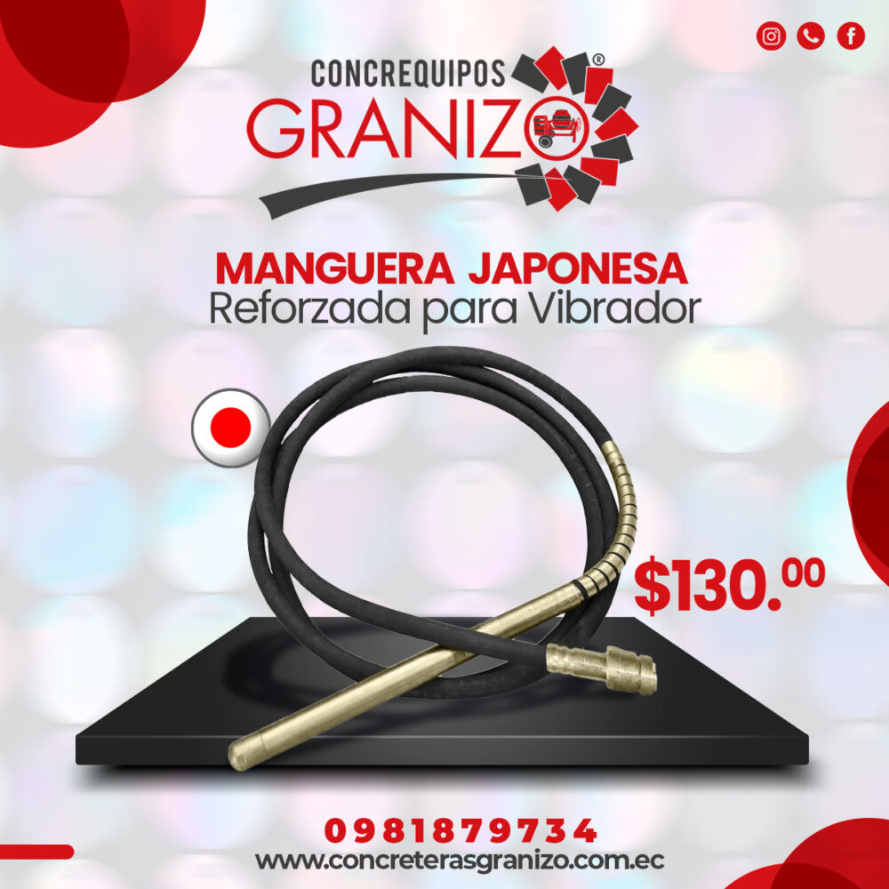 MANGUERA JAPONESA REFORZADA PARA VIBRADOR